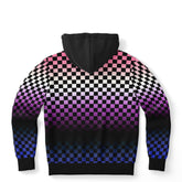 Genderfluid Pride Black Contrast Checkered Pullover Hoodie Fashion Hoodie - AOP PRIDE MODE